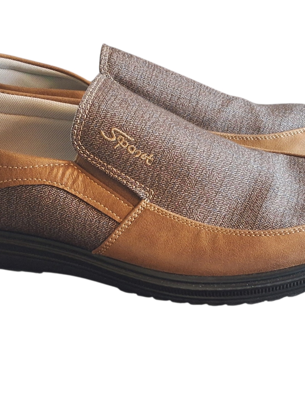 Sporto Men's Slip-On Loafers in Brown and Tan Accents NEW Sz12